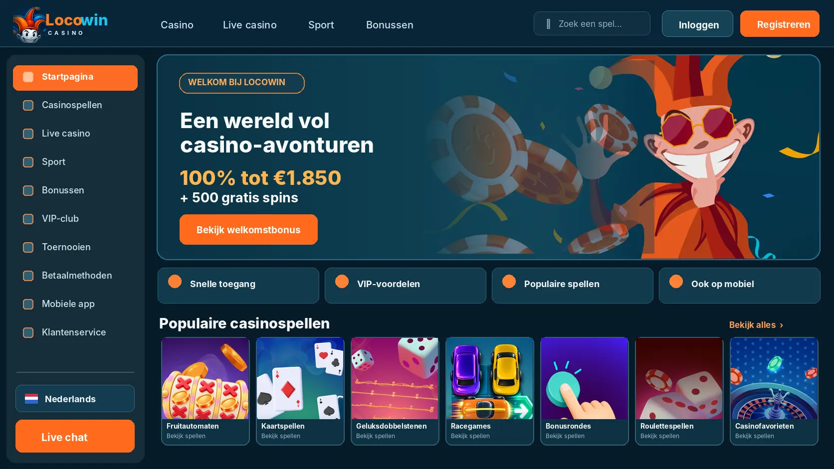 Locowin Casino Nederland: Slots, Live Casino en Uitbetalingen image 1