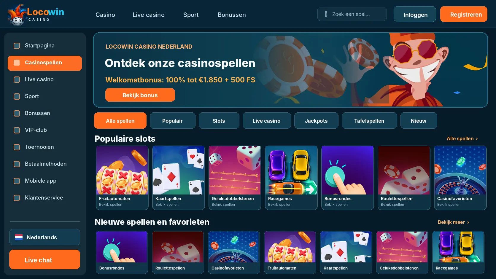 Locowin Casino Nederland: Slots, Live Casino en Uitbetalingen image 3